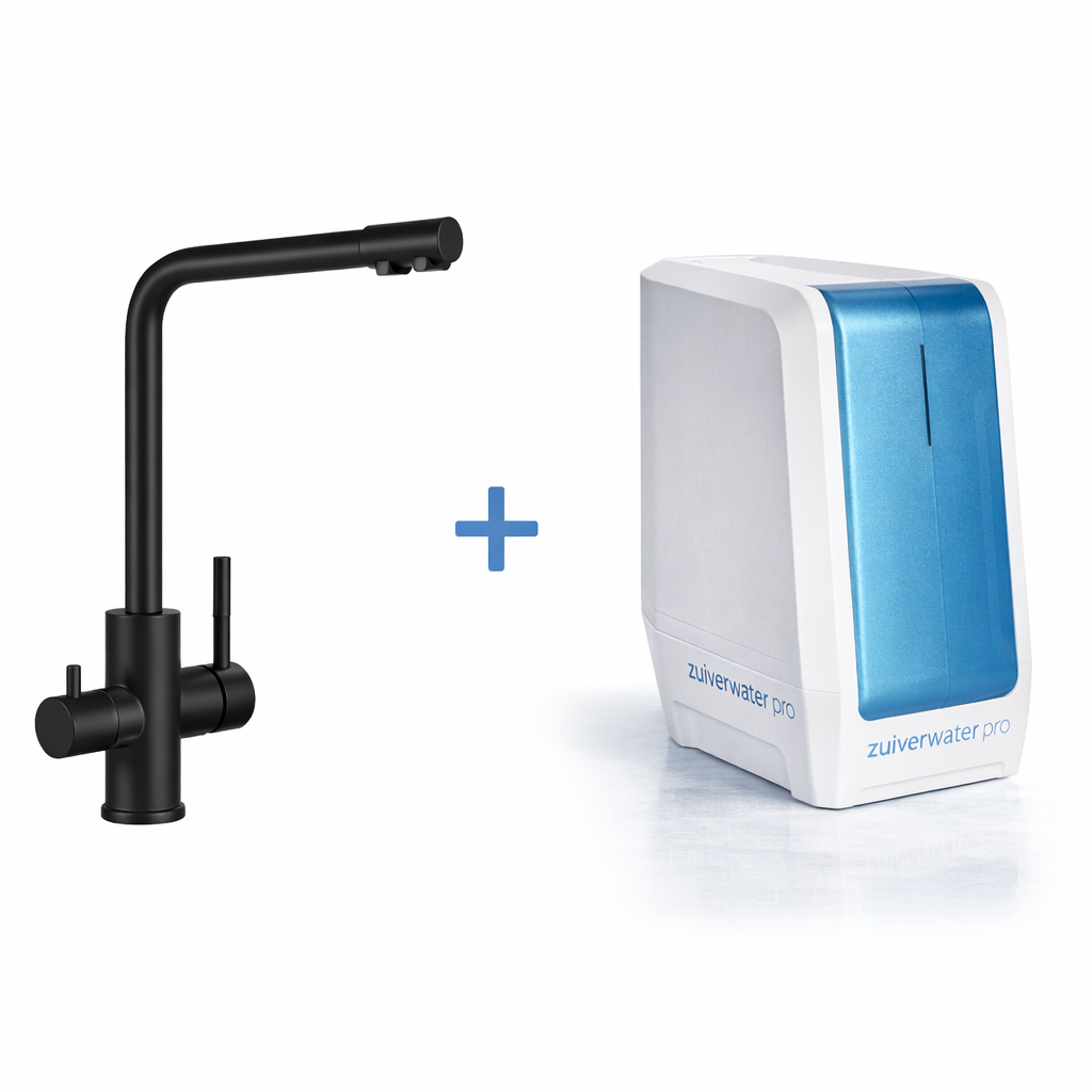 ZuiverWater Pro - RO filter + 3 in 1 kraan zwart of chroom - AANBETALING