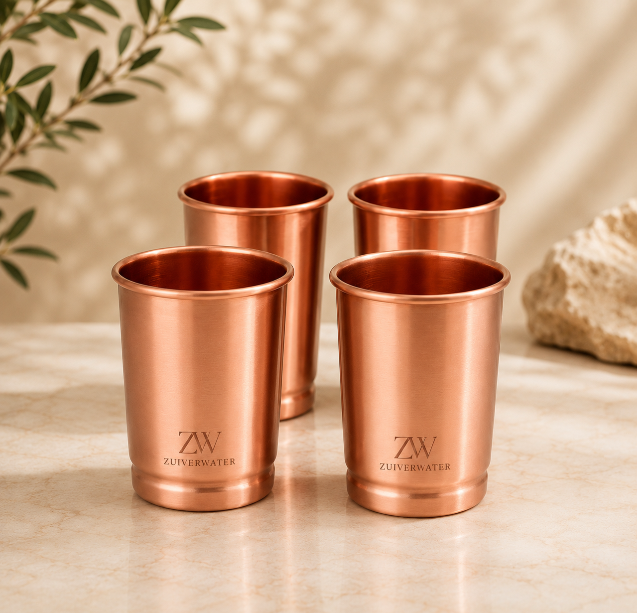 4 koperen bekers - 250 ML