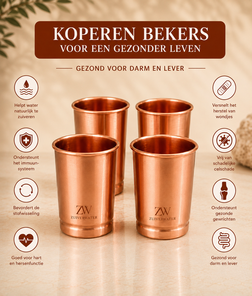 4 koperen bekers - 250 ML